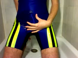 Piss in blue adidas gear